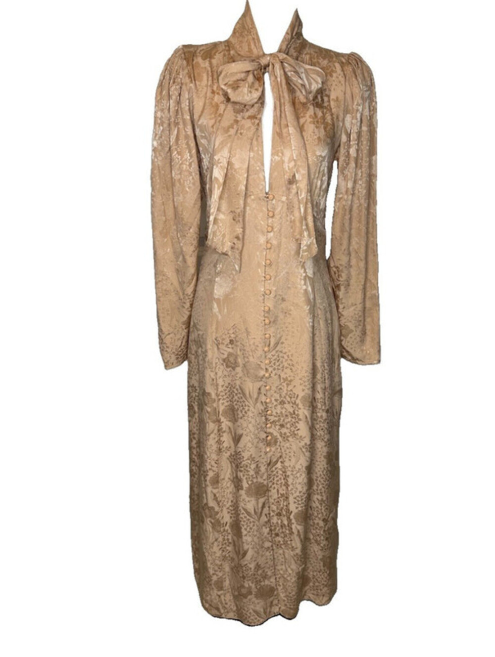 Aritzia Le Fou Wilfred Mambo Champagne Jacquard Silk Dress 6 Limited Edition